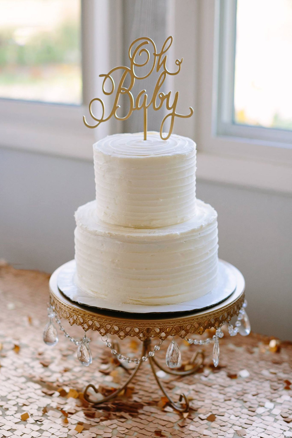 White Baby Shower Cake
 Baby Shower Cake Topper Oh Baby Cake Topper Gender Reveal