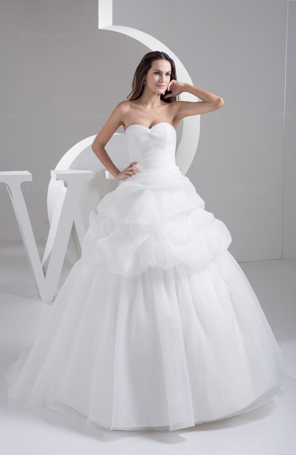 White Ball Gown Wedding Dresses
 White Ball Gown Bridal Gowns Open Back Summer Strapless