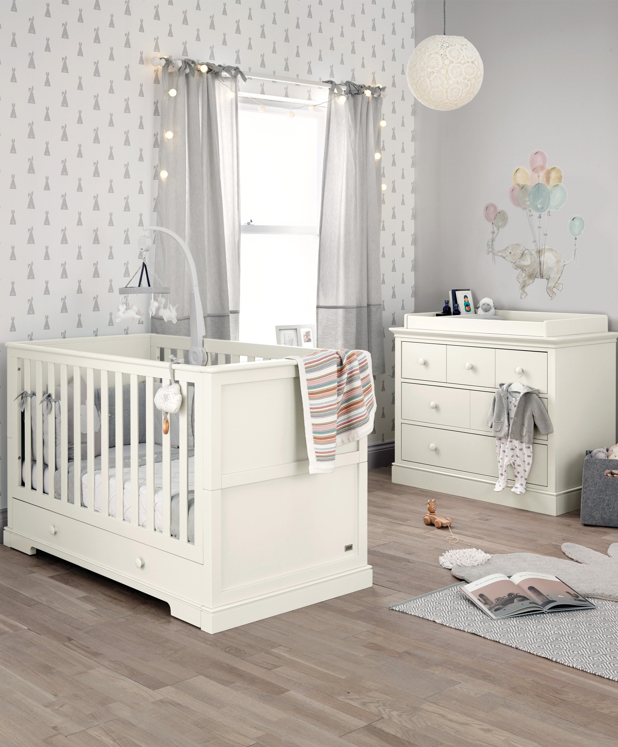 White Dressers For Baby Room
 Oxford Wooden Adjustable Cot Bed & Dresser Nursery