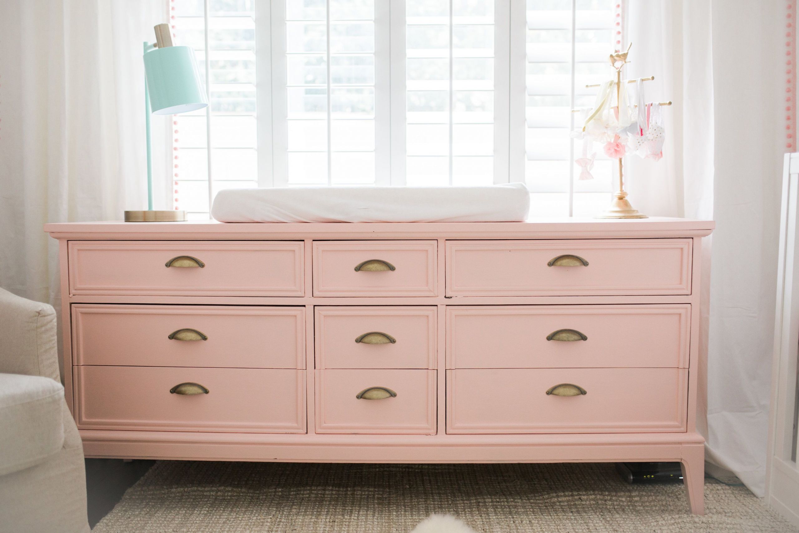 White Dressers For Baby Room
 Bright White & Pastel Baby Girl Nursery Reveal
