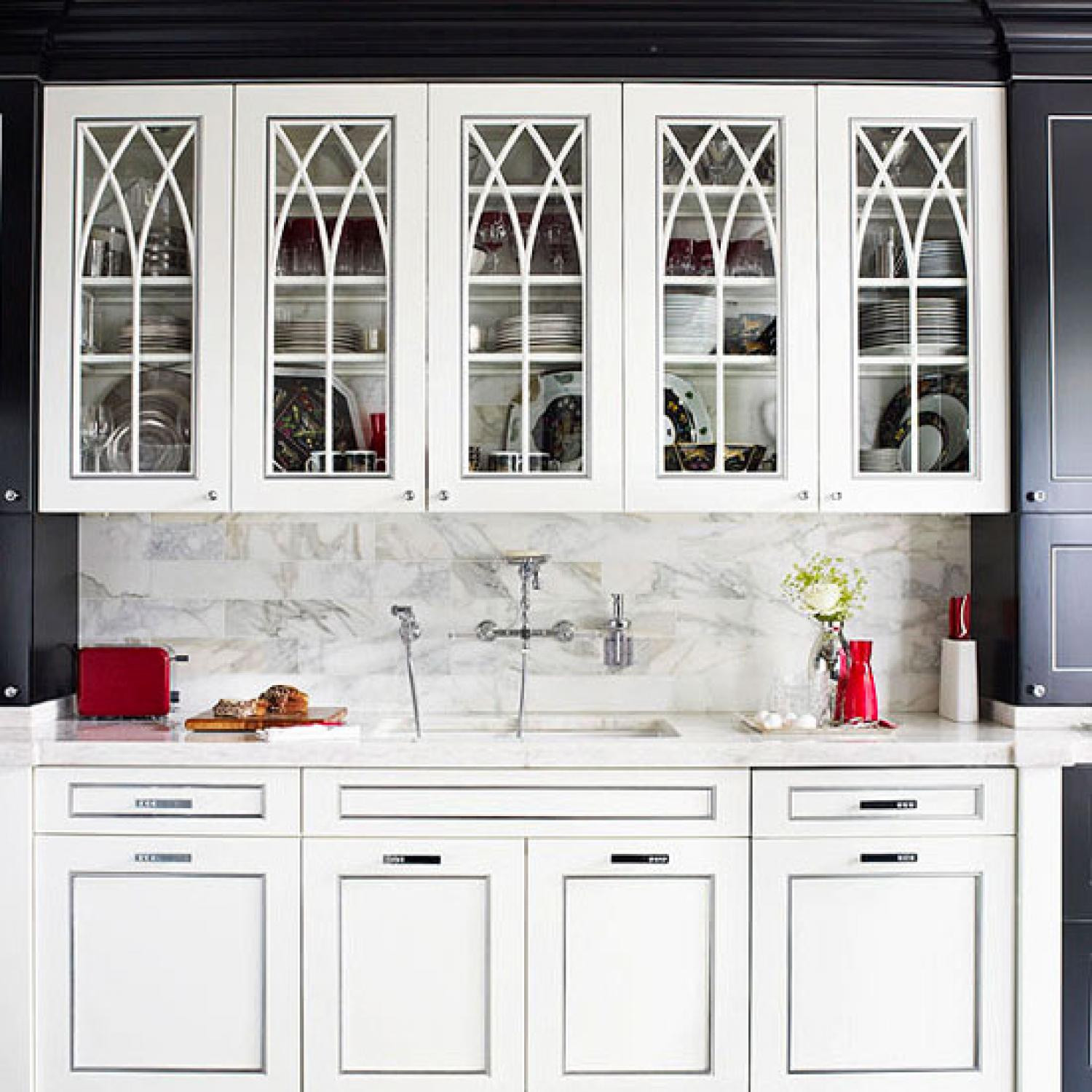 White Kitchen Cabinet Glass Doors
 Distinctive Kitchen Cabinets with Glass Front Doors