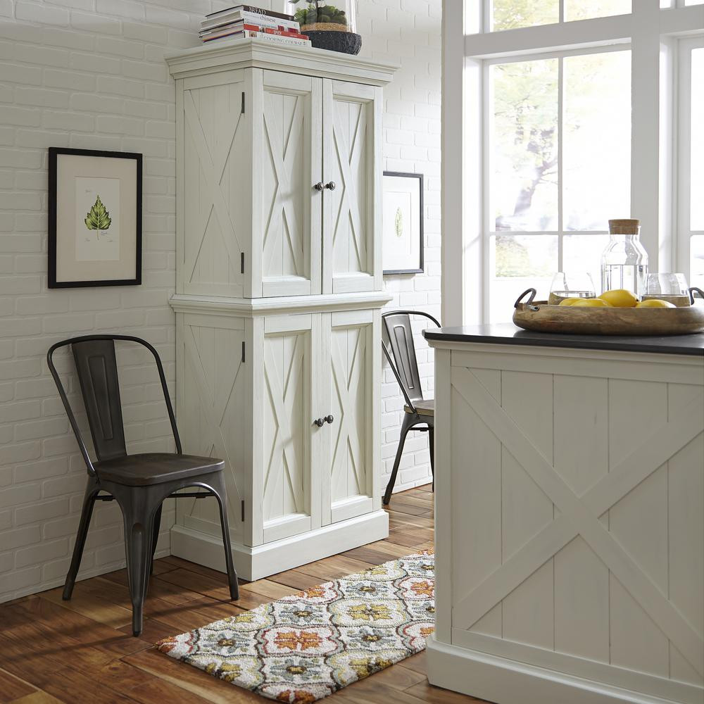 White Kitchen Pantry
 Home Styles Seaside Lodge Hand Rubbed White Kitchen Pantry