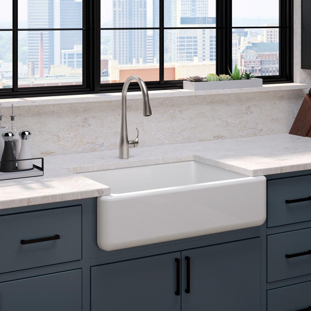 White Kitchen Sink Home Depot
 KOHLER White Haven Undermount Cast Iron 32 6875 in Single
