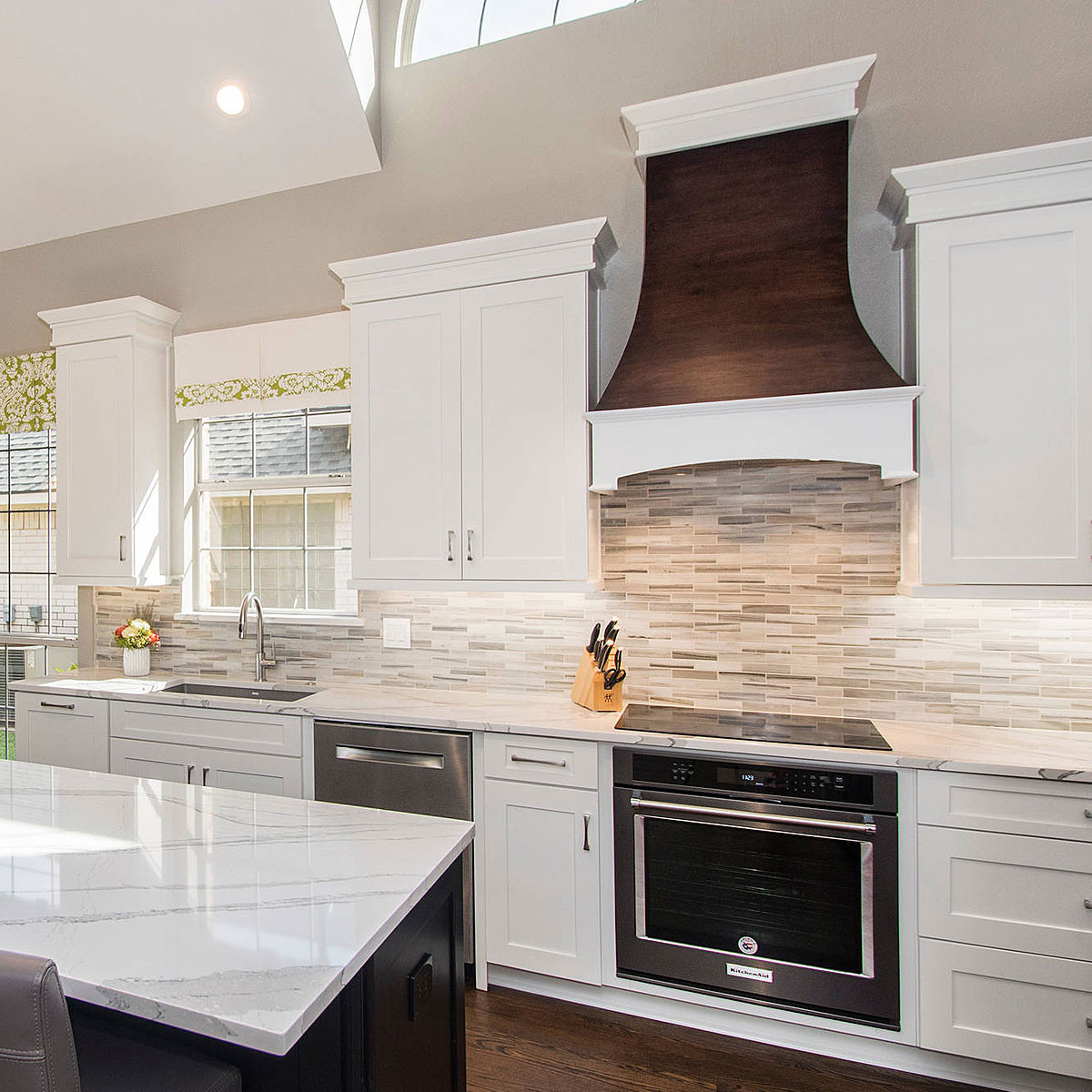 White Kitchen Subway Tiles
 Modern White Gray Subway Marble Backsplash Tile