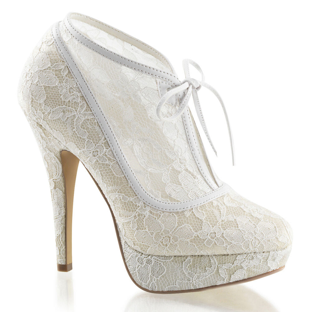 White Lace Shoes Wedding
 Ivory f White Lace Bridal Vintage Victorian Wedding