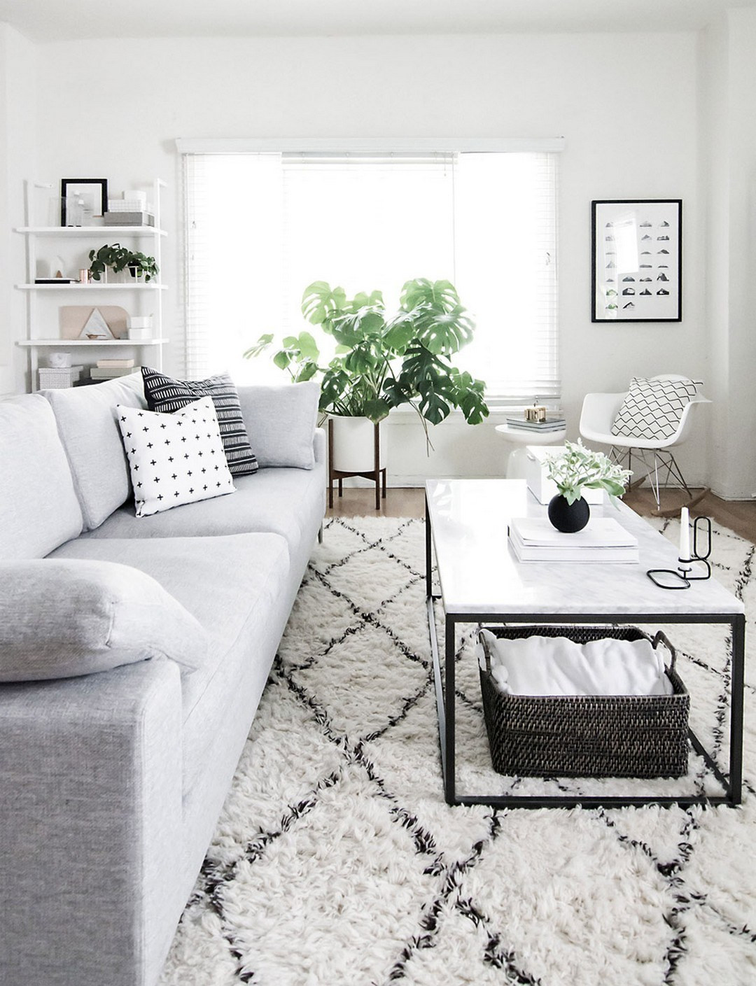 White Living Room Table
 99 Beautiful White and Grey Living Room Interior