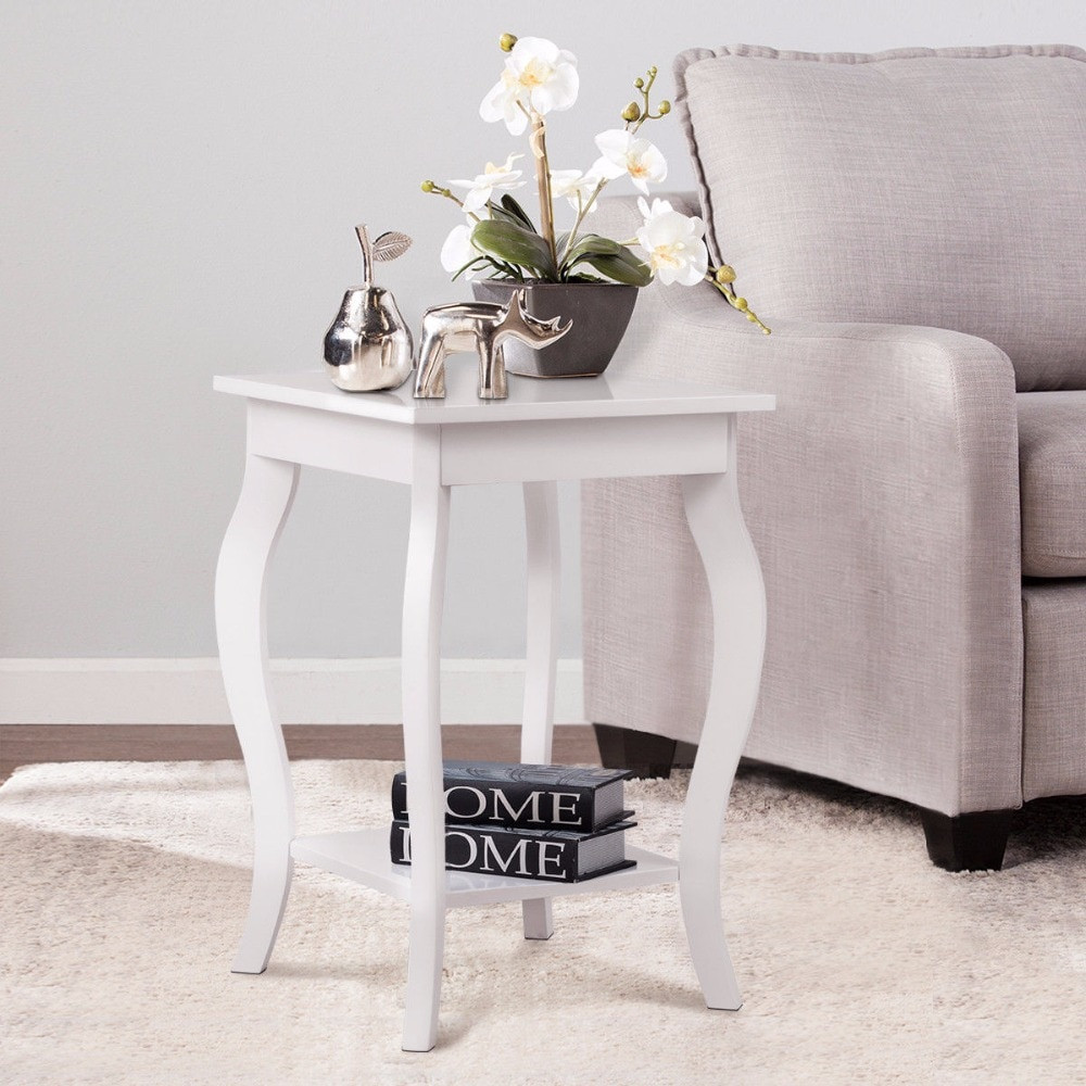 White Living Room Table
 Modern White End Table For Bedroom & Living Room – Borkut