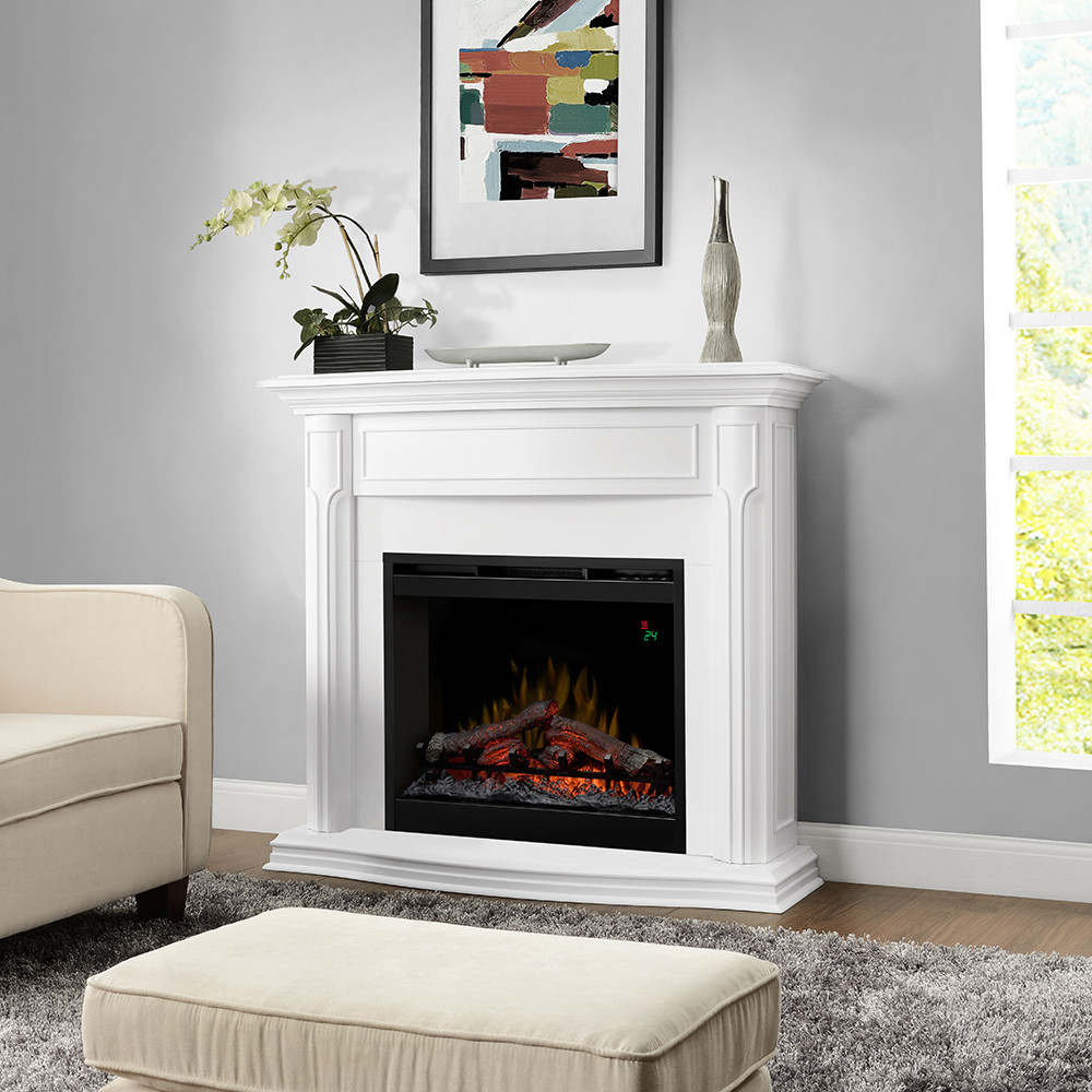 White Mantel Electric Fireplace
 Gwendolyn Electric Fireplace Mantel Package in White