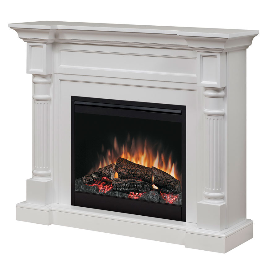 White Mantel Electric Fireplace
 Dimplex Winston Electric Fireplace Mantel Package in White