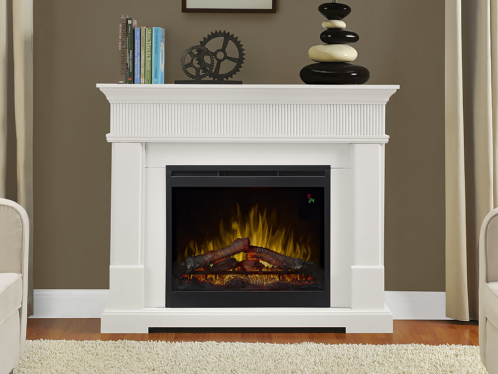 White Mantel Electric Fireplace
 Jean Electric Fireplace Mantel Package in White GDS26L5