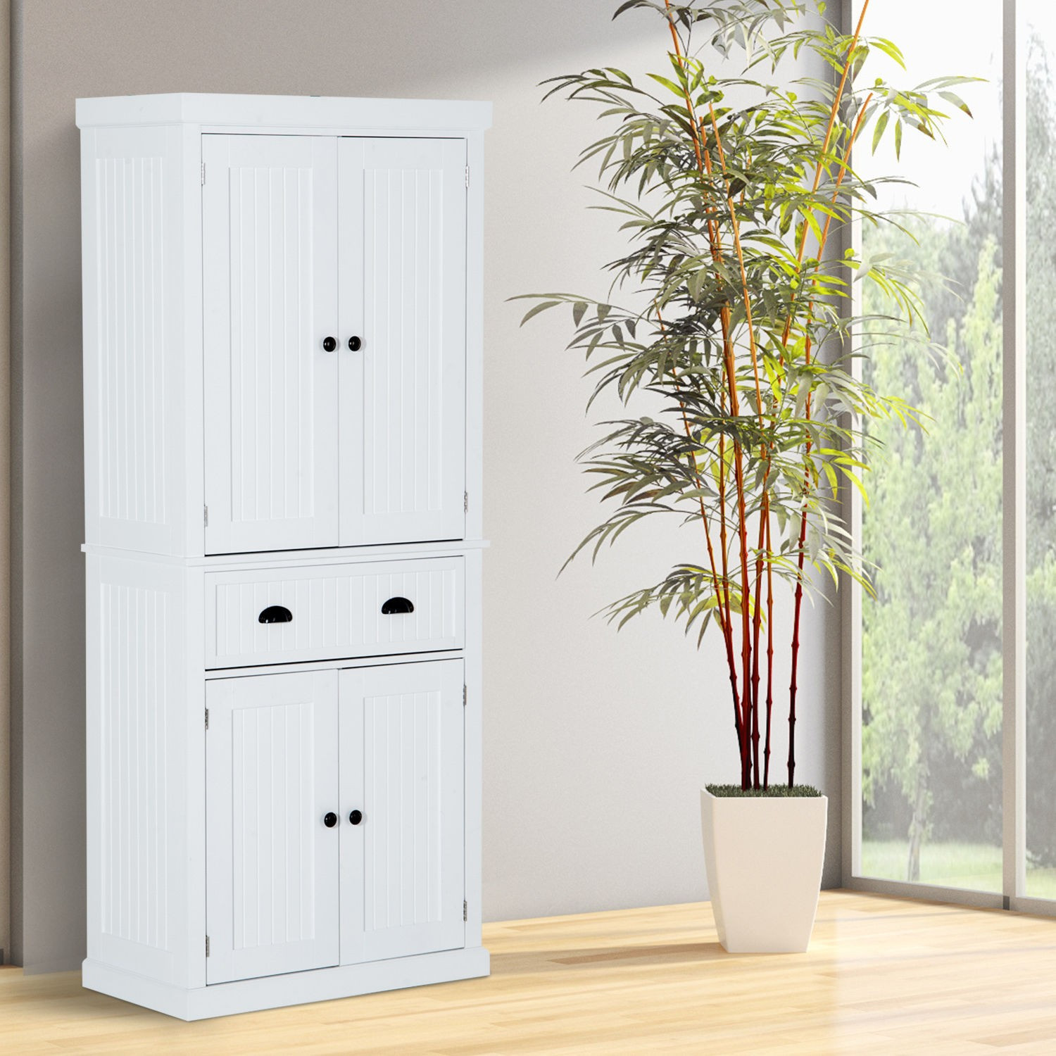 White Pantry Cabinets For Kitchen
 Hom Free Standing Colonial Wood Storage Cabinet
