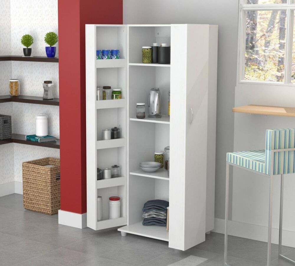 White Pantry Cabinets For Kitchen
 Tall Kitchen Cabinet Storage White Food Pantry Shelf