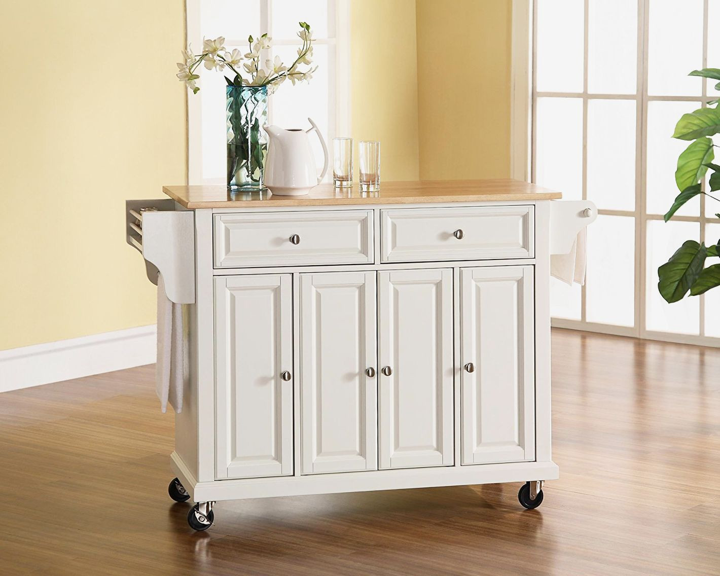 White Rolling Kitchen Island
 The 14 Best Butcher Block Kitchen Islands and Carts — 2018