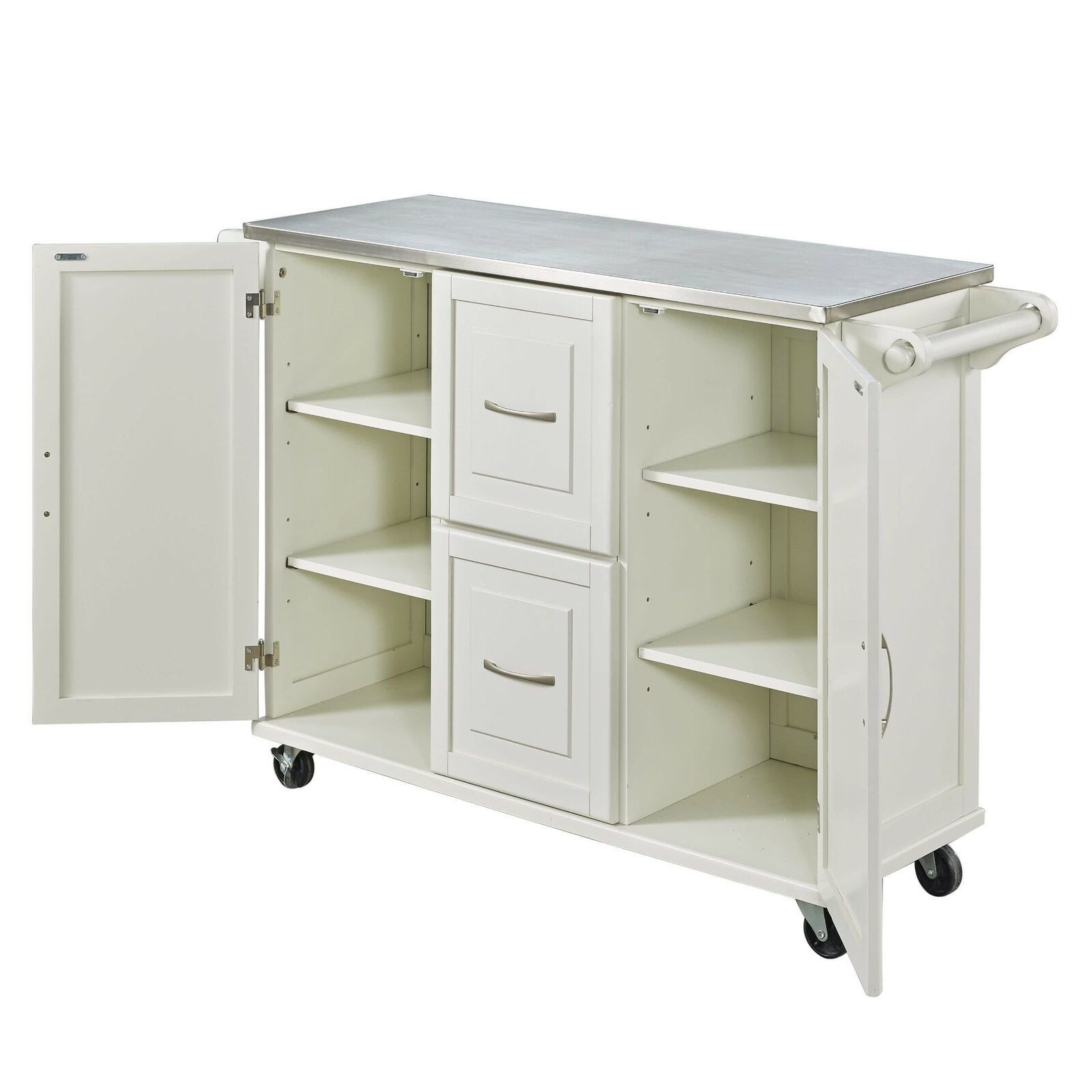 White Rolling Kitchen Island
 White Kitchen Island Utility Cart Rolling Cabinet