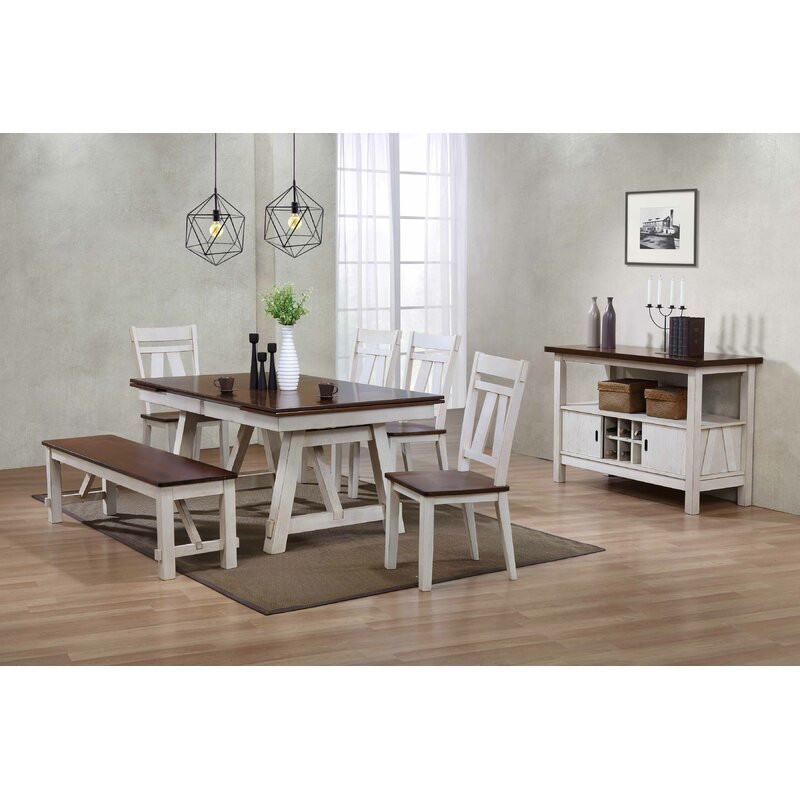 White Rustic Kitchen Table
 August Grove Keturah Farmhouse Dining Table & Reviews