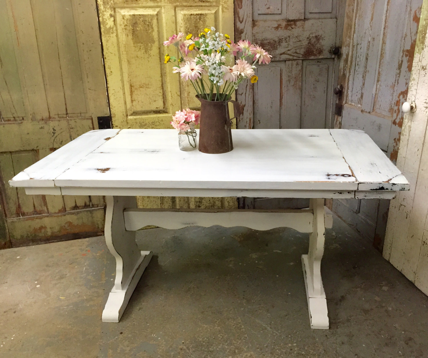 White Rustic Kitchen Table
 White Kitchen Table Rustic Dining Room Table Painted