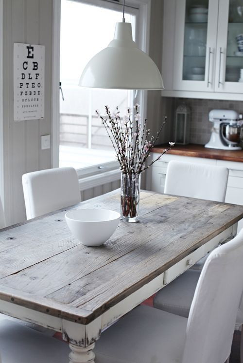White Rustic Kitchen Table
 Creating a Driftwood Finish