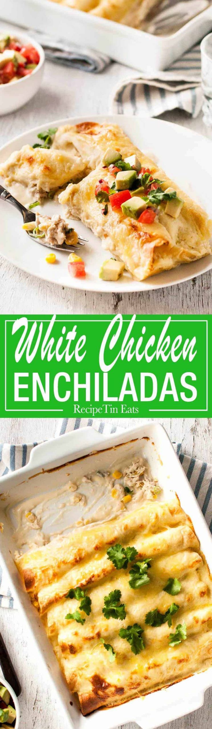 White Sauce Chicken Enchiladas
 Creamy White Chicken Enchiladas