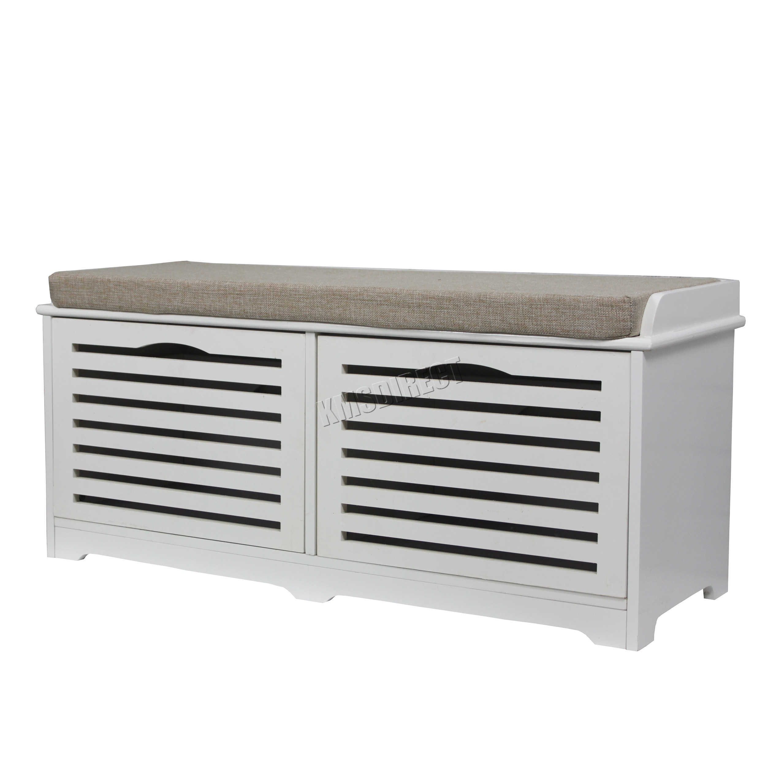 White Storage Bench With Drawers
 FoxHunter Shoe Storage Bench With Drawers Padded Seat