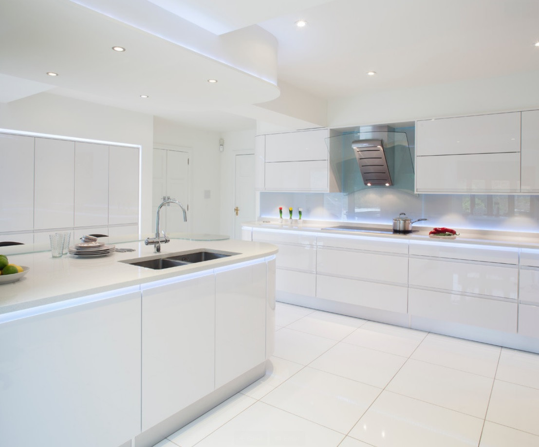 White Tile Kitchen
 Kitchen trends Luxury vinyl flooring vs tile Flooring