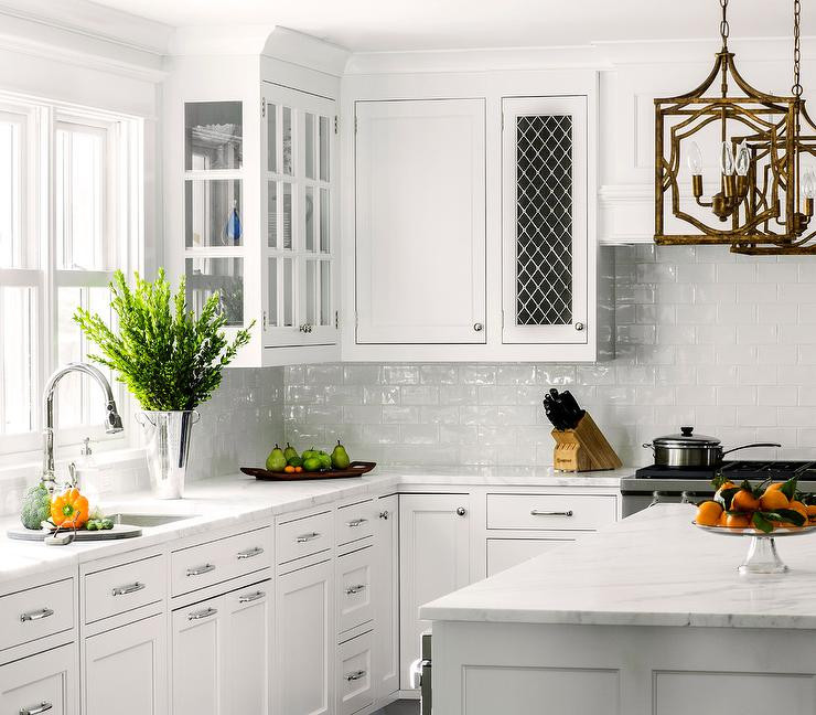 White Tile Kitchen
 White Kitchen with White Glazed Subway Backsplash Tiles