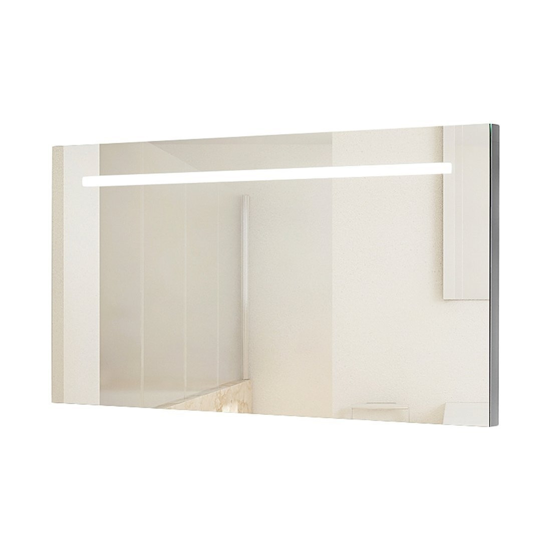 Wide Bathroom Mirrors
 Wide illuminated bathroom mirror with backlit effect for