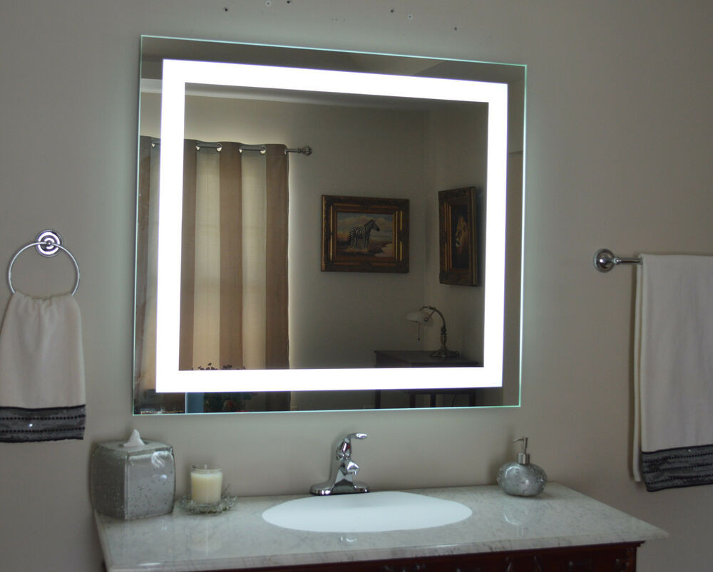 Wide Bathroom Mirrors
 Lighted bathroom vanity mirror led wall mounted 48