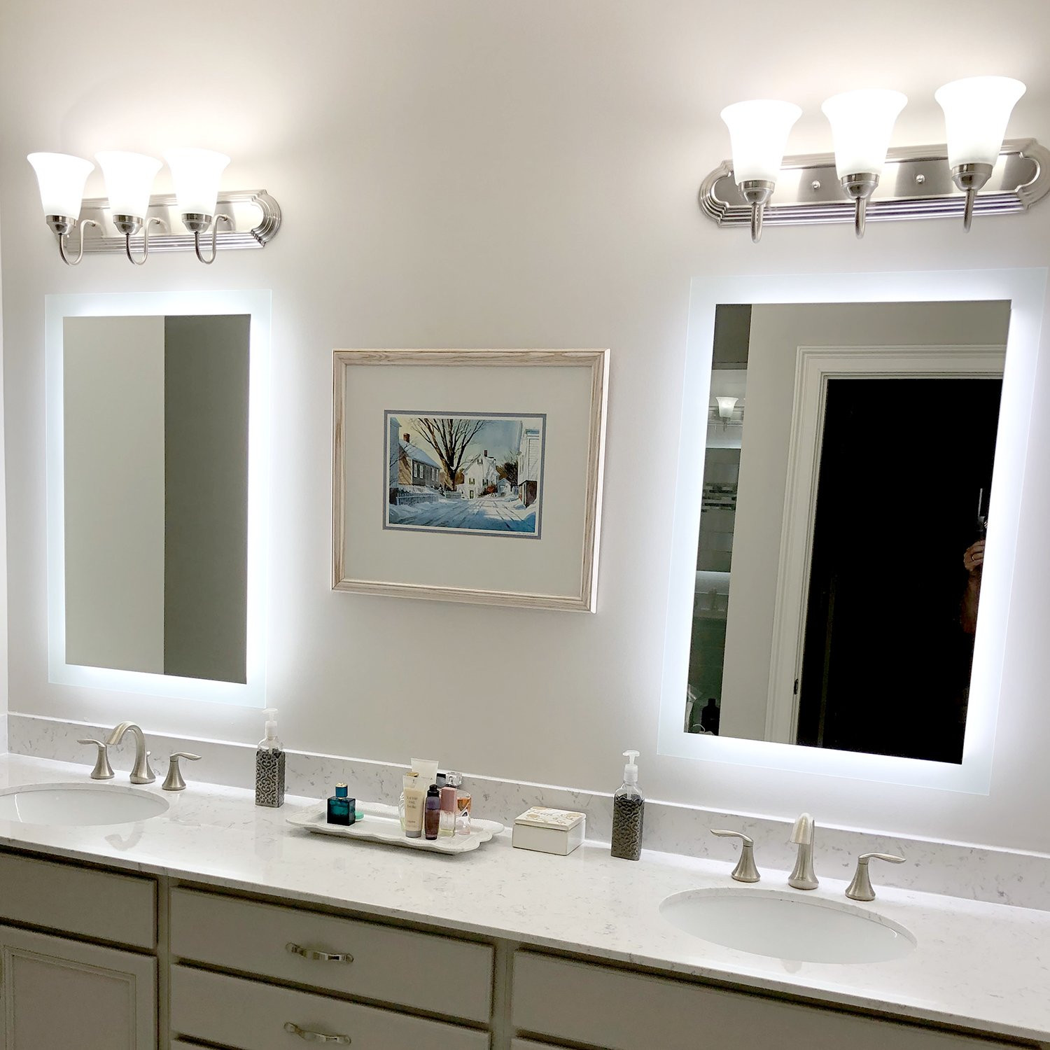 Wide Bathroom Mirrors
 Side Lighted LED Bathroom Vanity Mirror 20" x 28