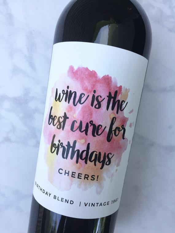 Wine Birthday Gift Ideas
 Birthday Gift Wine Labels Birthday Gift for Her Wine Labels