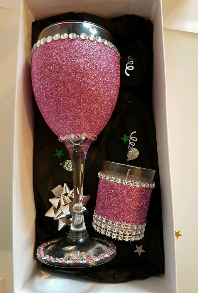 Wine Birthday Gift Ideas
 Glitter Wine Glass personalised Birthday Gift set18 21 30