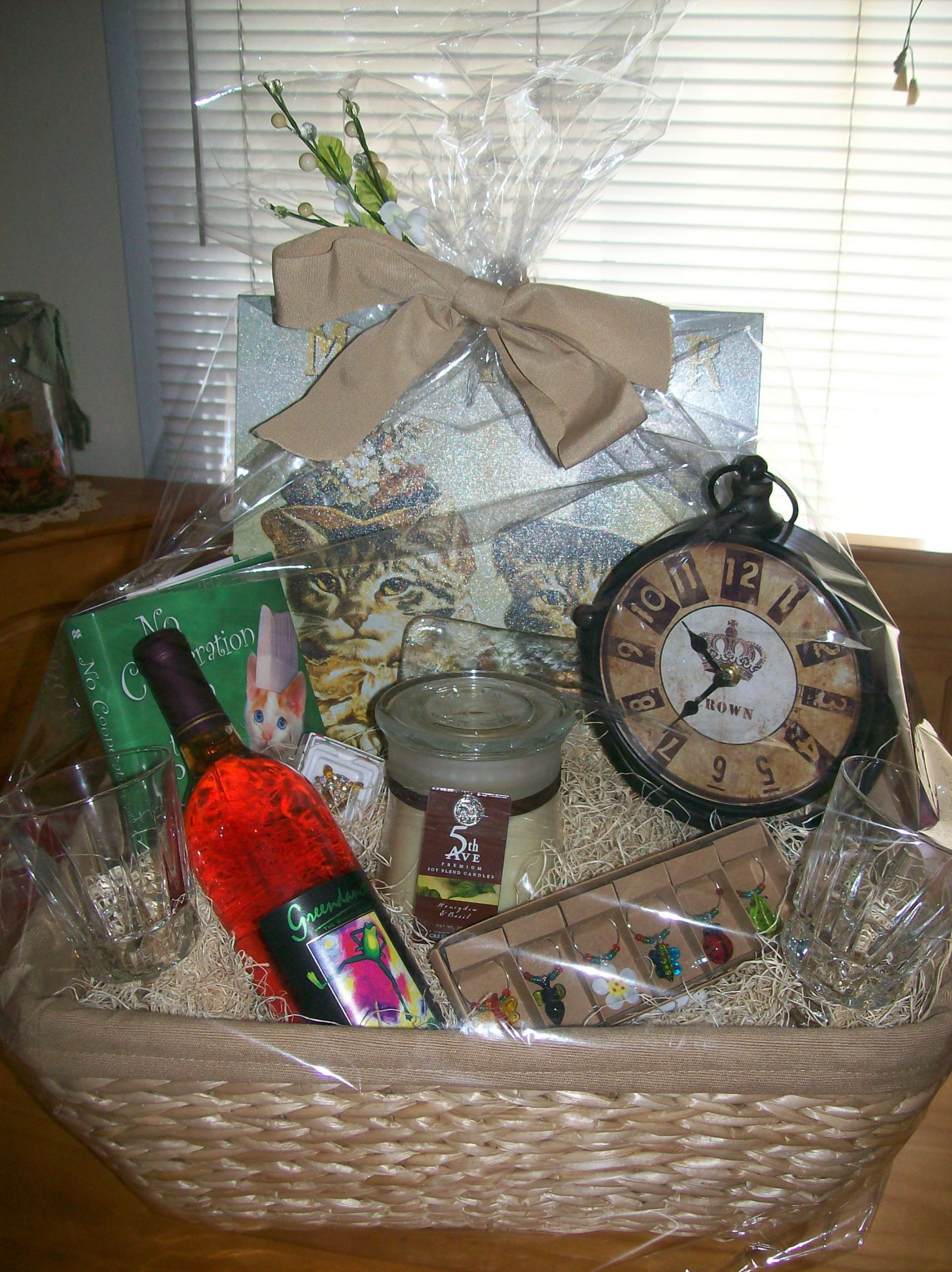 Wine Glass Gift Basket Ideas
 Home Gift Basket Thank You for Having Us Visit basket