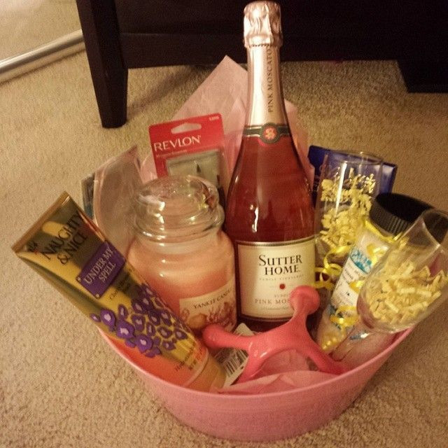 Wine Glass Gift Basket Ideas
 Spa Themed Gift Basket idea Wine glasses bottle of wine
