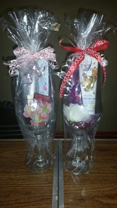 Wine Glass Gift Basket Ideas
 Wine glass Baskets and Valentines on Pinterest