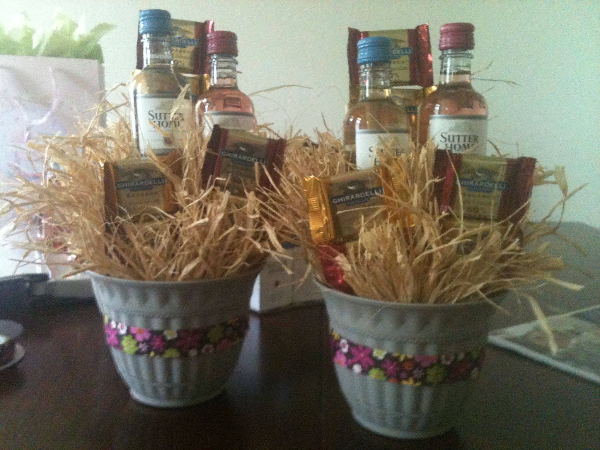 Wine Themed Gift Basket Ideas
 Create small t baskets with wine & chocolate for your