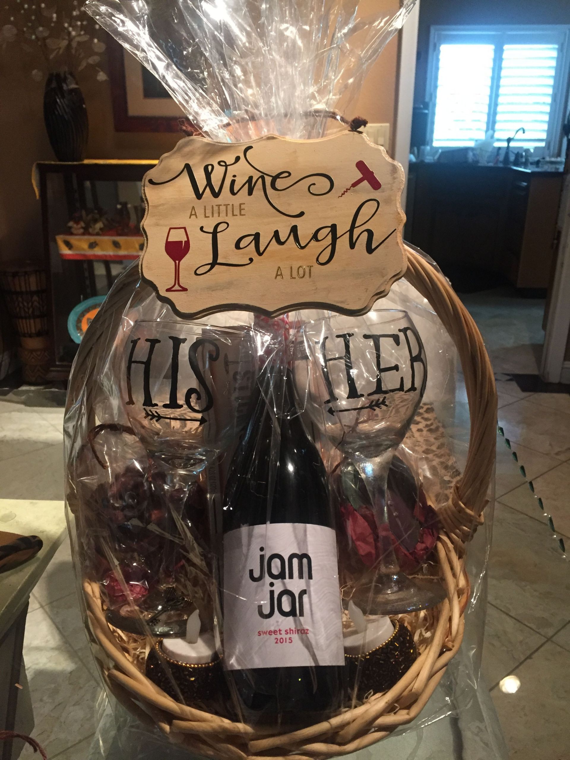 Wine Themed Gift Basket Ideas
 Wine basket for March of Dimes fundraiser …