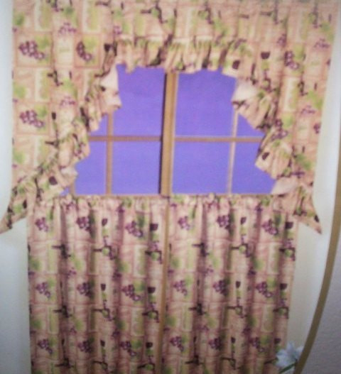 Wine Themed Kitchen Curtains
 WINE THEME WINE AND GRAPE KITCHEN CURTAINS Curtains