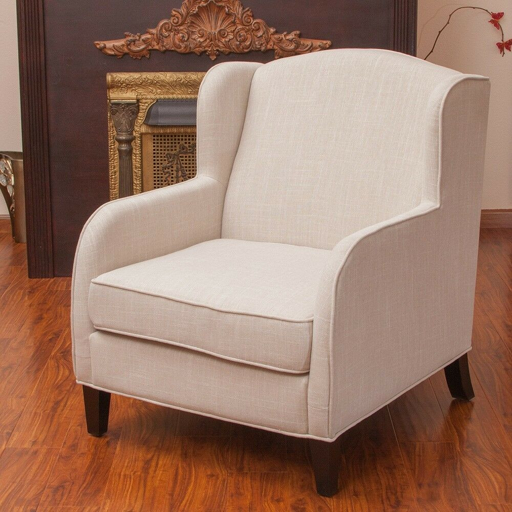 Wing Chairs For Living Room
 Living Room Furniture Natural Fabric Wingback Club Chair