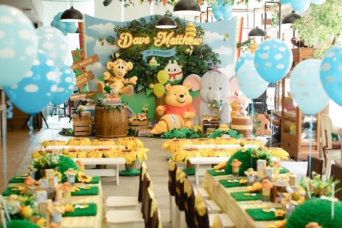 Winnie The Pooh Decorations 1st Birthday
 Kara s Party Ideas Winnie the Pooh 1st Birthday Party