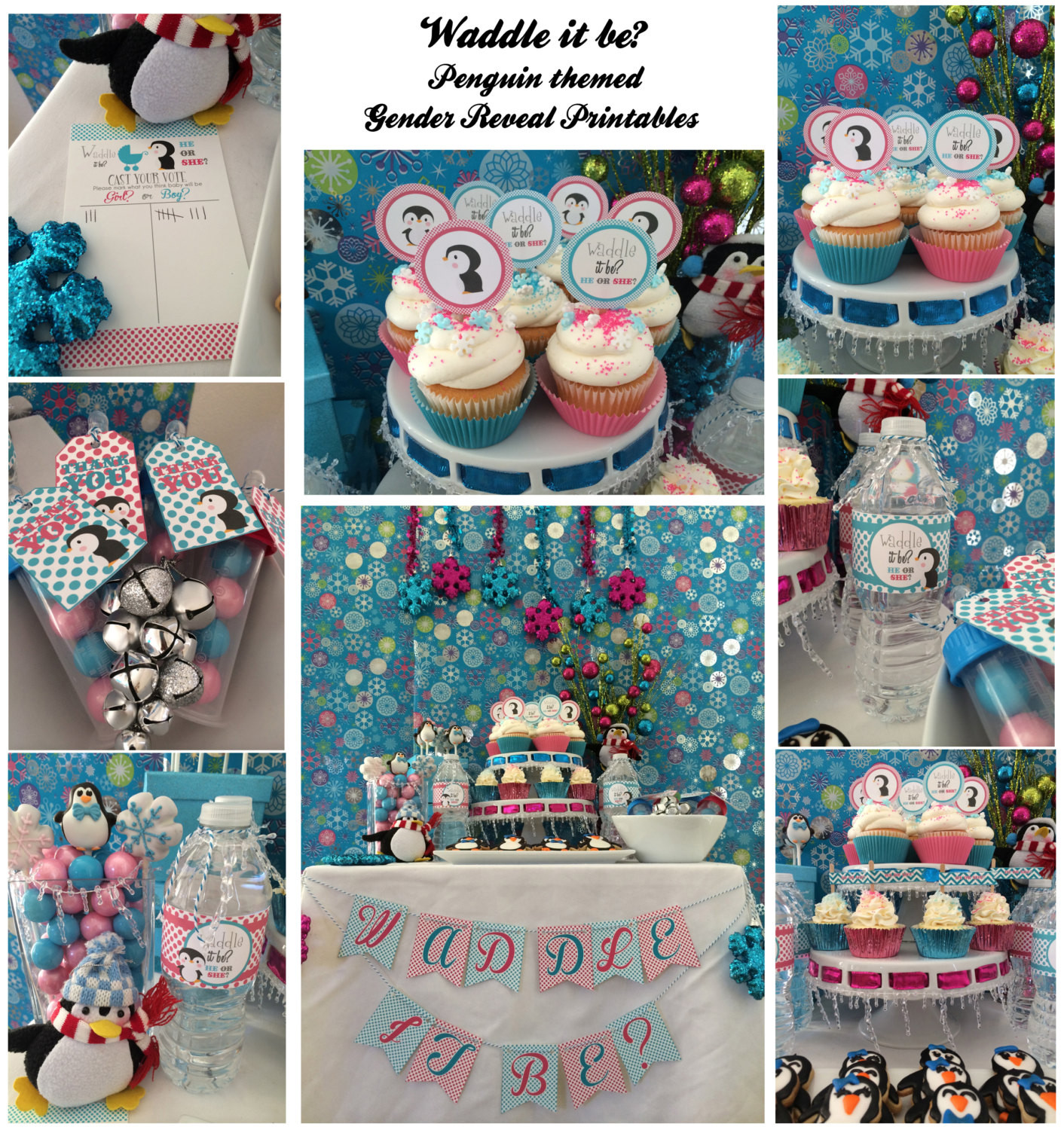 Winter Gender Reveal Party Ideas
 Waddle it be Penguin Gender Reveal for Winter Baby PARTY