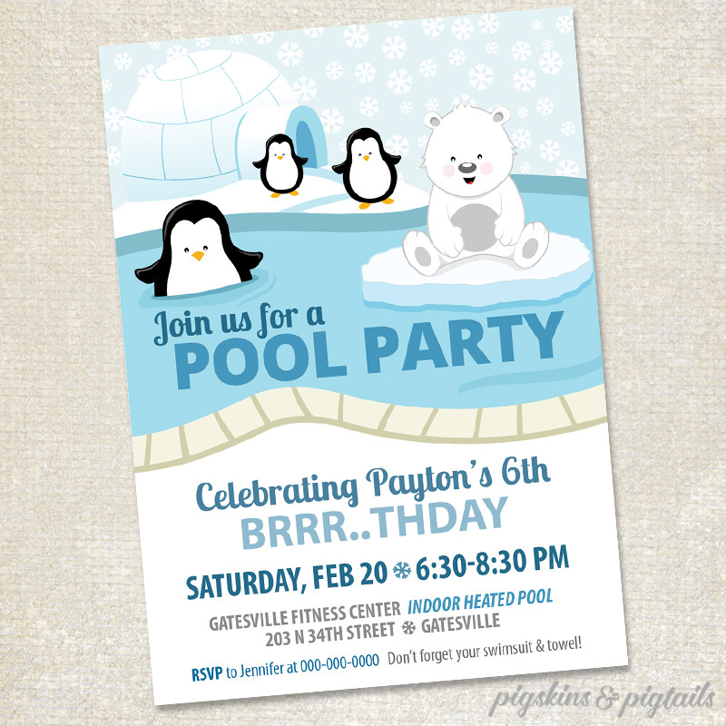 Winter Indoor Pool Party Ideas
 Polar Bears & Penguins Winter Pool Party Pigskins & Pigtails