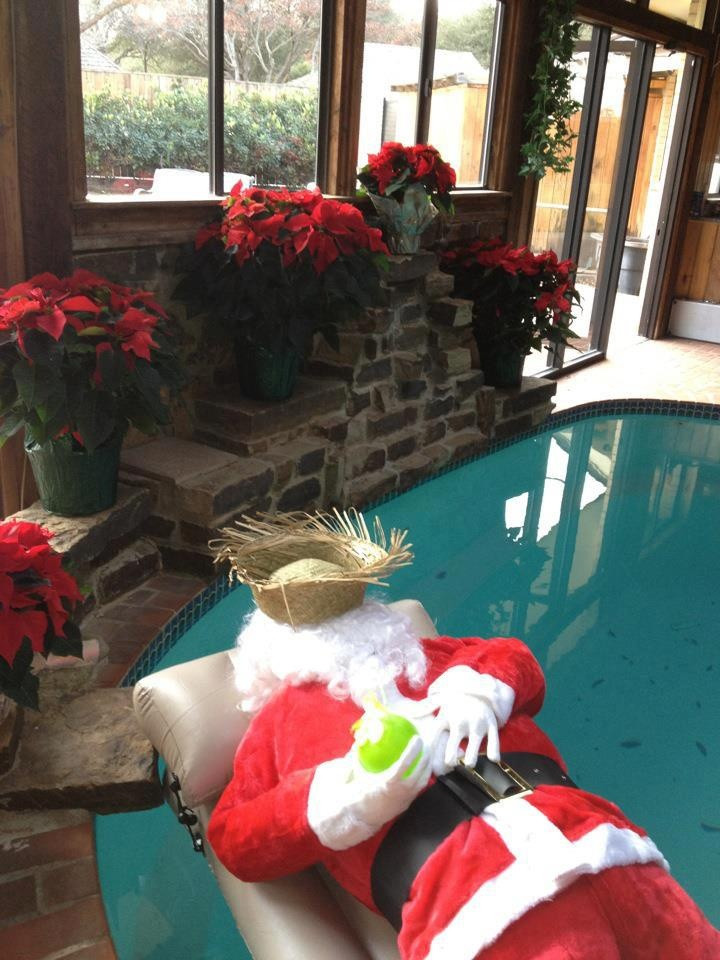 Winter Indoor Pool Party Ideas
 Holiday Pool Decorating Santa Kickin s Back Holiday