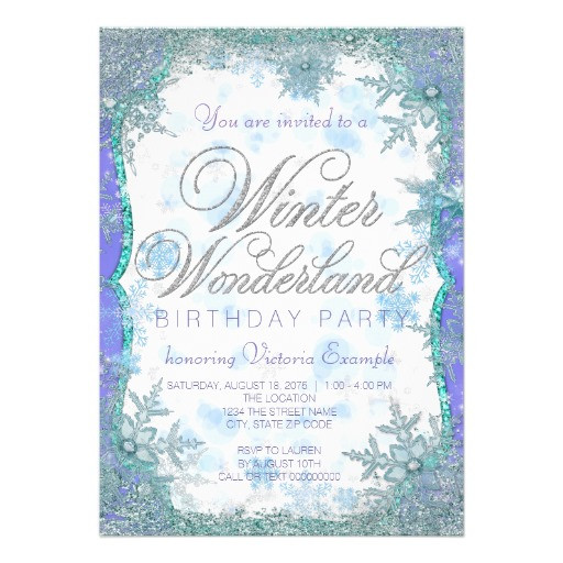 Winter Wonderland Birthday Invitations
 Winter Wonderland Frozen Birthday Party Invitation Card