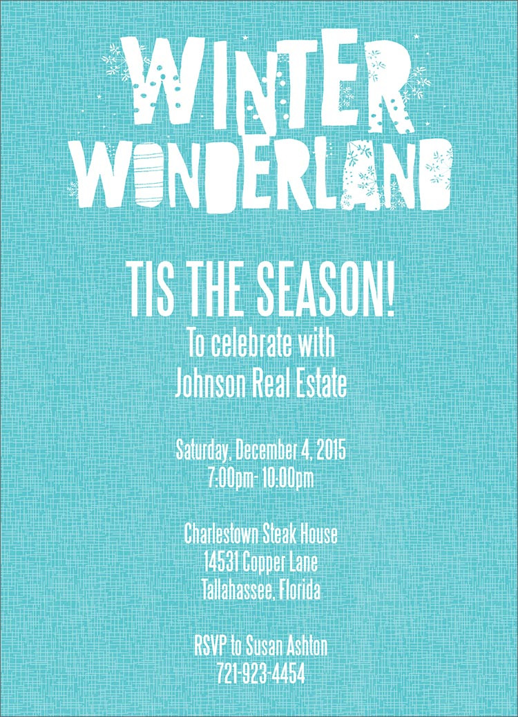 Winter Wonderland Birthday Invitations
 Winter Wonderland Invite Holiday Party from CardsDirect