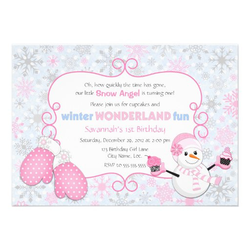 Winter Wonderland Birthday Invitations
 Winter Wonderland Birthday Invitation 5" X 7" Invitation