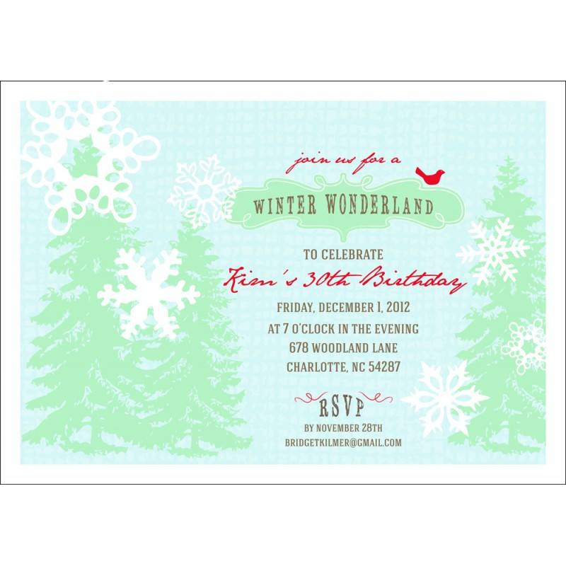 Winter Wonderland Birthday Invitations
 Winter Wonderland Holiday or Birthday Party Printable