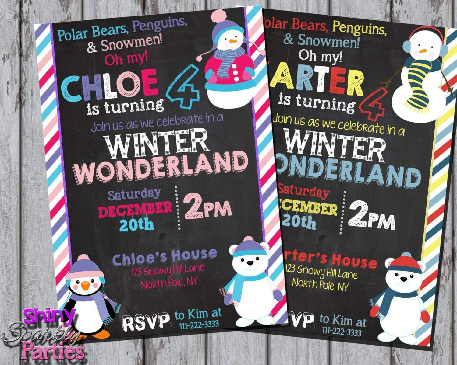 Winter Wonderland Birthday Invitations
 Winter Wonderland Birthday Invitation Forever Fab Boutique