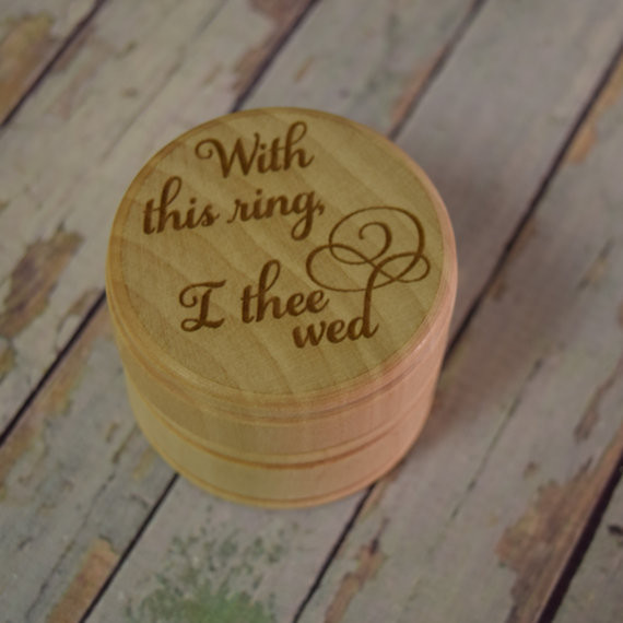 With This Ring I Thee Wed
 Wedding Ring Box With This Ring I Thee Wed Wooden Trinket