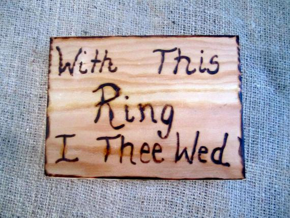 With This Ring I Thee Wed
 With This Ring I Thee Wed Personalized Heart Wedding Ring Box