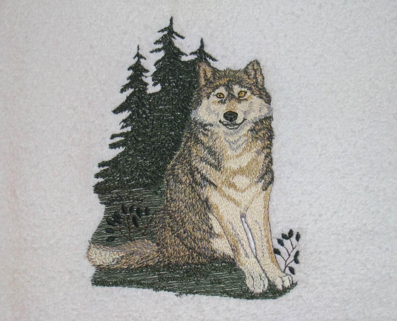 Wolf Bathroom Decor
 Embroidered WOLF BATH Towel Wolf Home Decor Bath Towel For