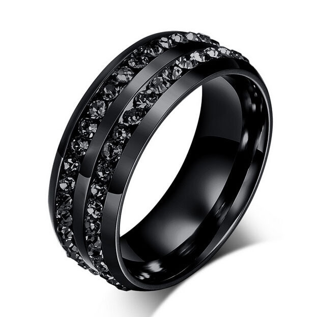 Womens Black Wedding Rings
 Aliexpress Buy Drop Shipping Black Gun Color Crystal